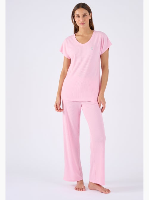 Pyjama 7/8ème en maille gaufrée - Damart - Kiabi
