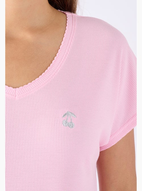 Pyjama 7/8ème en maille gaufrée - Damart - Kiabi