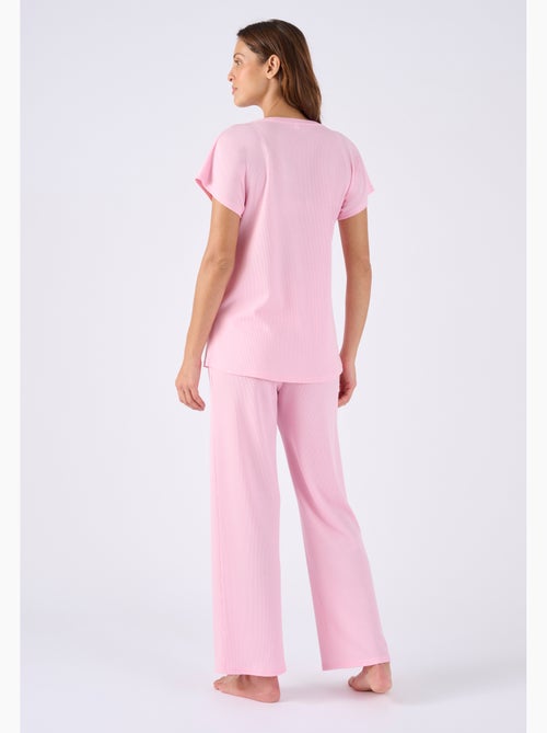Pyjama 7/8ème en maille gaufrée - Damart - Kiabi