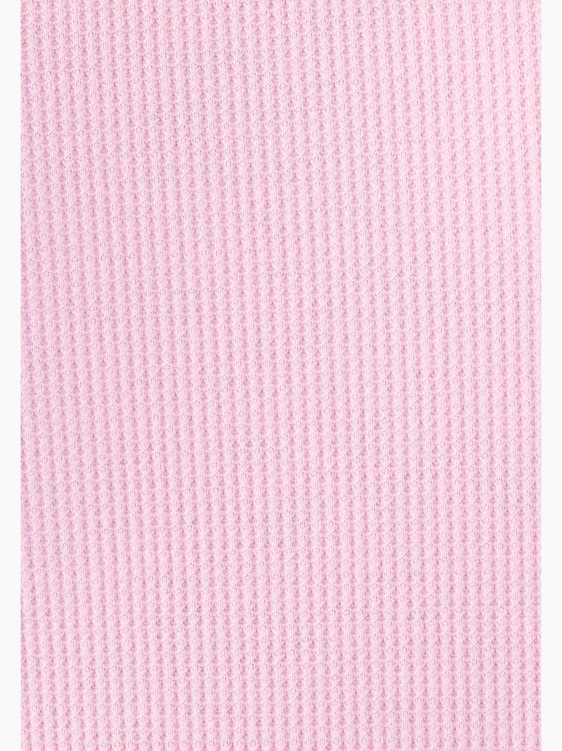 Pyjama 7/8ème en maille gaufrée - Damart Rose clair - Kiabi