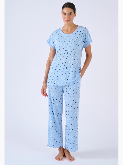 Pyjama 7/8ème en maille pointelle - Damart - Kiabi