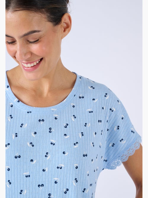 Pyjama 7/8ème en maille pointelle - Damart - Kiabi