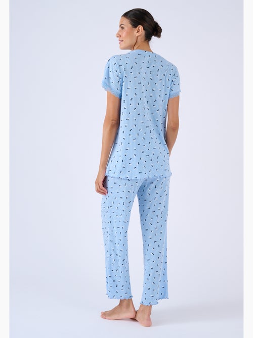 Pyjama 7/8ème en maille pointelle - Damart - Kiabi