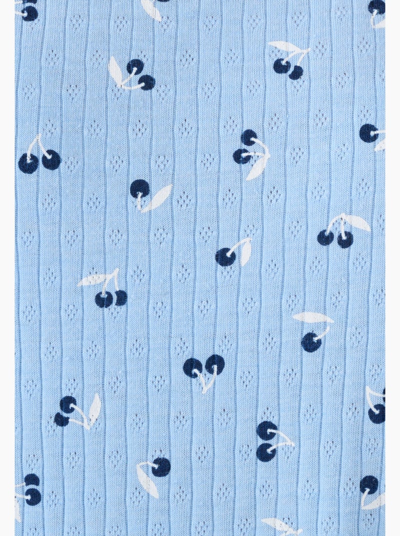 Pyjama 7/8ème en maille pointelle - Damart Bleu clair - Kiabi