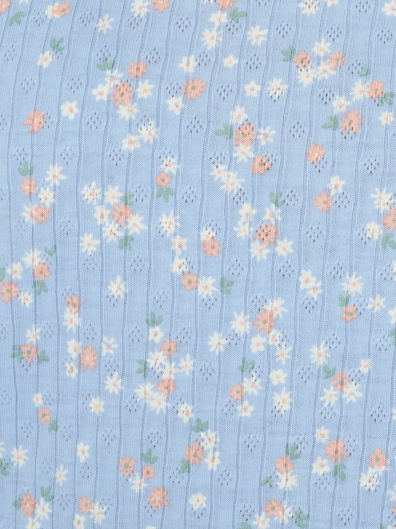 Pyjama 7/8ème en maille pointelle - Damart Bleu - Kiabi