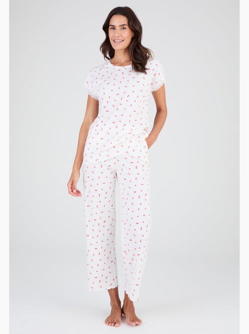 Pyjama 7/8ème en maille pointelle - Damart - Kiabi