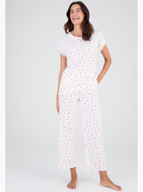 Pyjama 7/8ème en maille pointelle - Damart - Kiabi
