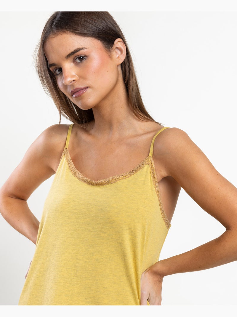 Pyjama à bretelles à fleurs jaunes pour femme ADMAS Bleu Jaune - Kiabi
