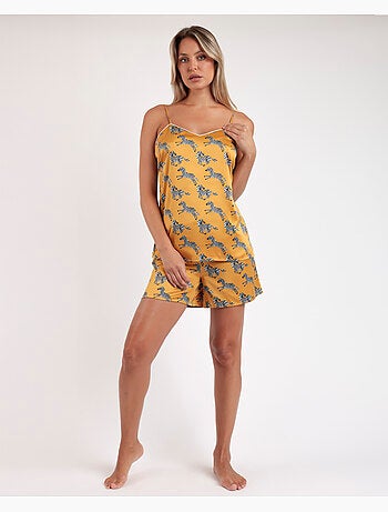 Pyjama à bretelles dorées zébrées ADMAS LUXURY pour femme