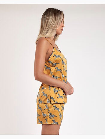 Pyjama à bretelles dorées zébrées ADMAS LUXURY pour femme
