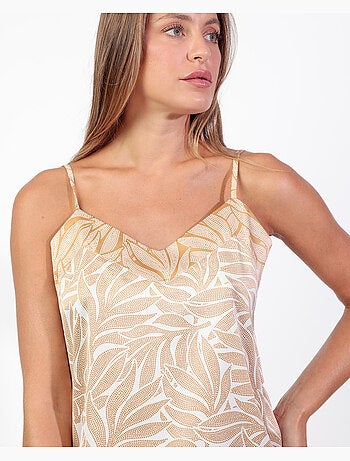 Pyjama à bretelles feuilles de luxe pour femme ADMAS LUXURY