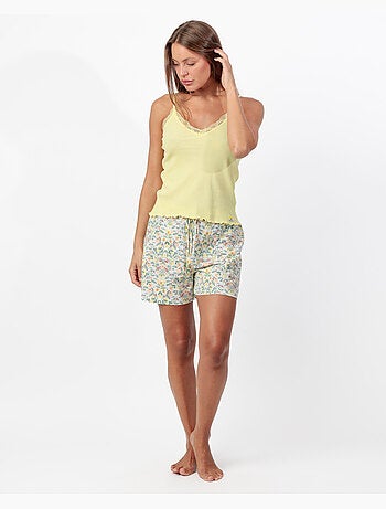 Pyjama à bretelles jaune ADMAS GARDEN pour femme