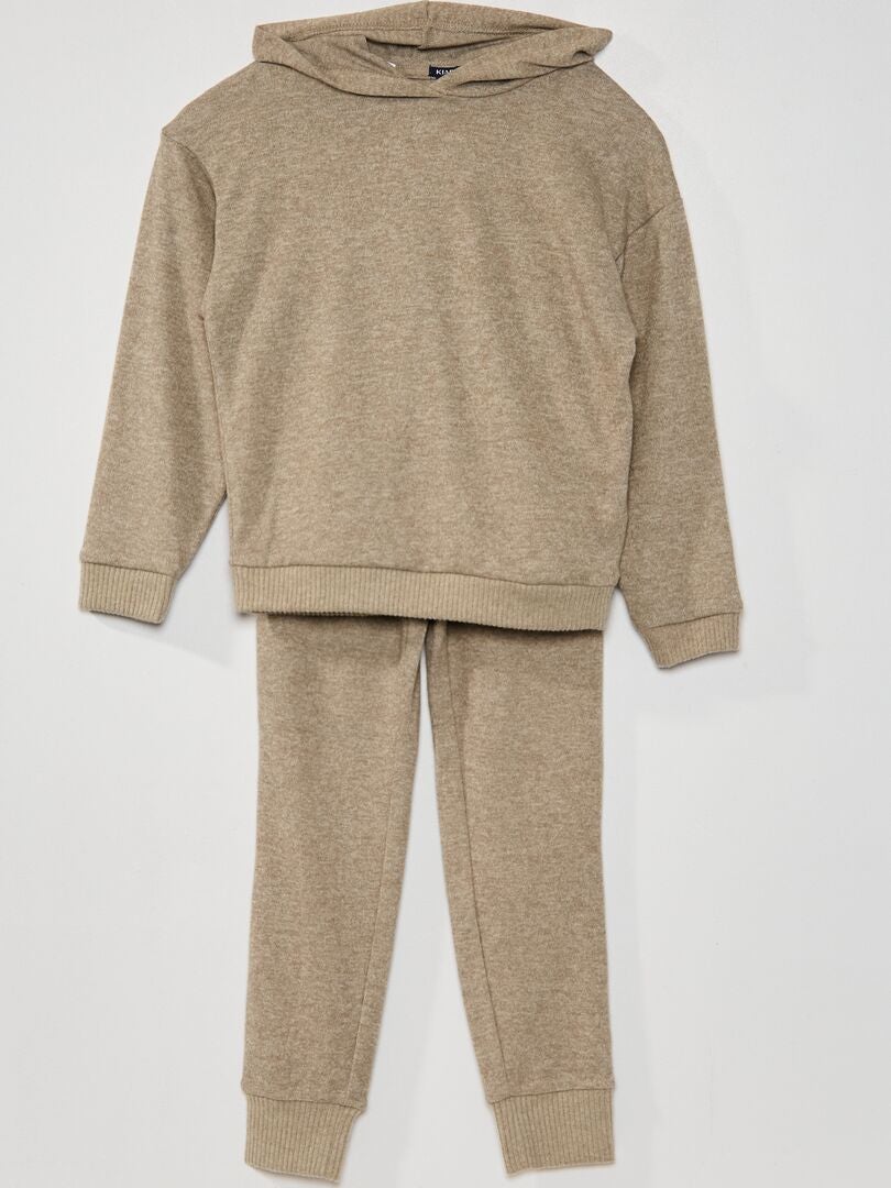 Pyjama à capuche en maille Marron - Kiabi