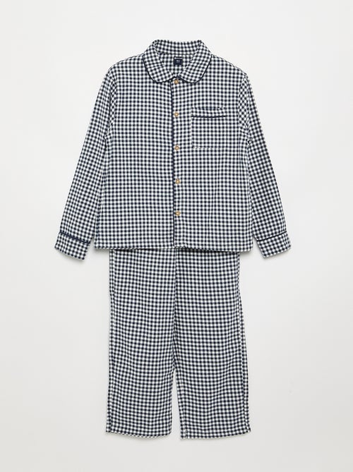 Pyjama à carreaux en flanelle - Kiabi
