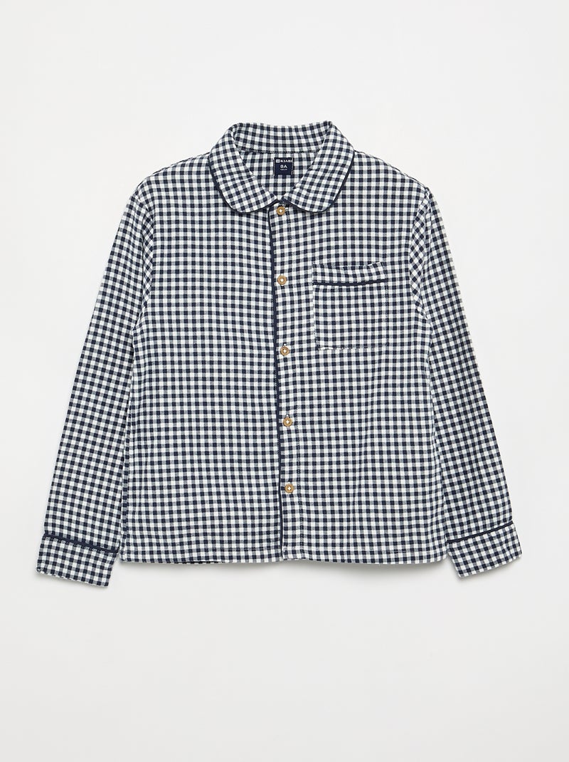 Pyjama à carreaux en flanelle Bleu - Kiabi