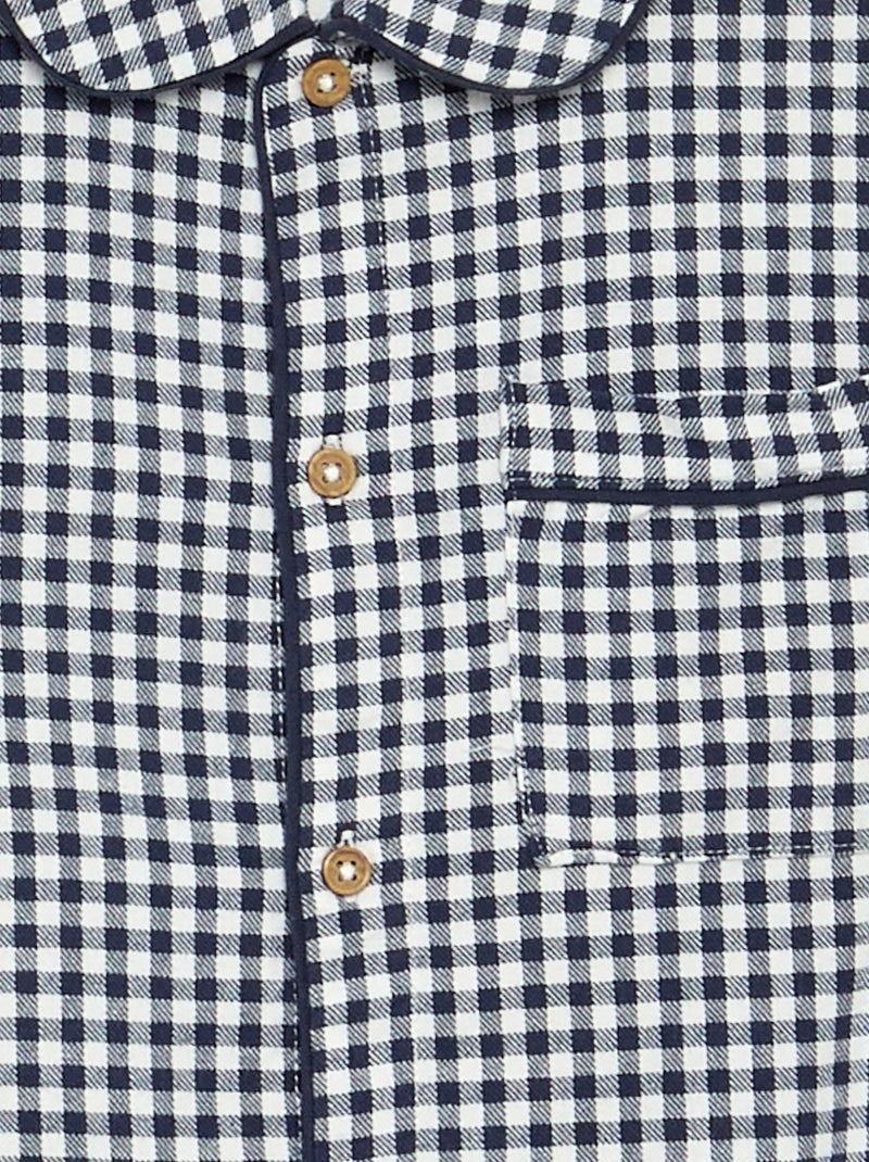Pyjama à carreaux en flanelle Bleu - Kiabi