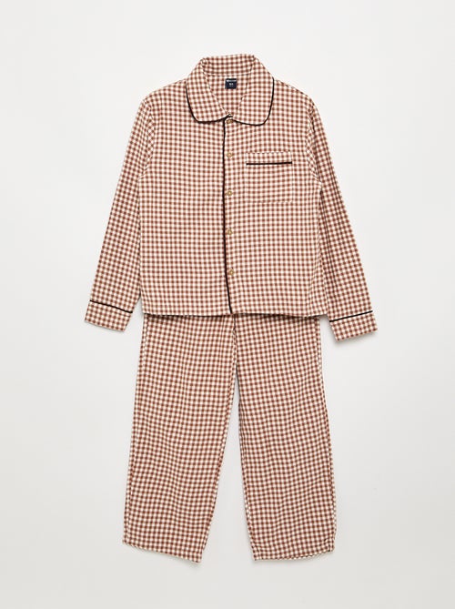 Pyjama à carreaux en flanelle - Kiabi