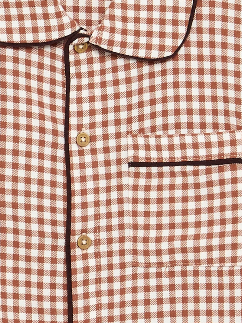 Pyjama à carreaux en flanelle Marron - Kiabi
