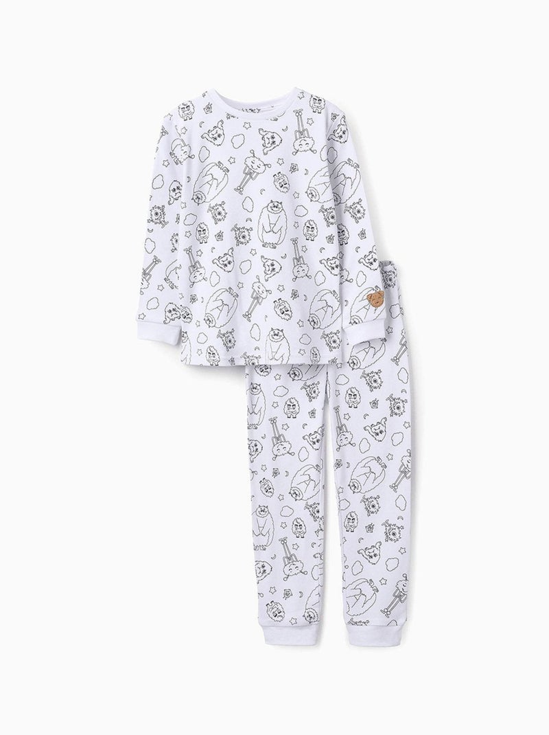 Pyjama à Colorier Émotions Blanc - Kiabi