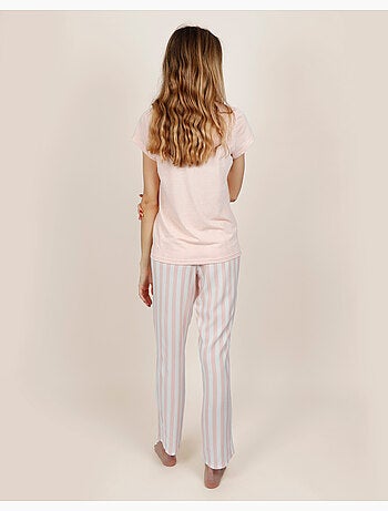 Pyjama à manches courtes à rayures classiques pour femme ADMAS CLASSIC