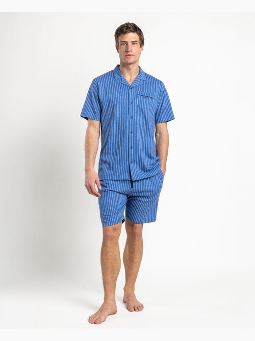 Pyjama à manches courtes à rayures classiques pour homme ADMAS CLASSIC - Kiabi Pyjama à manches courtes à rayures classiques pour homme ADMAS CLASSIC - Kiabi