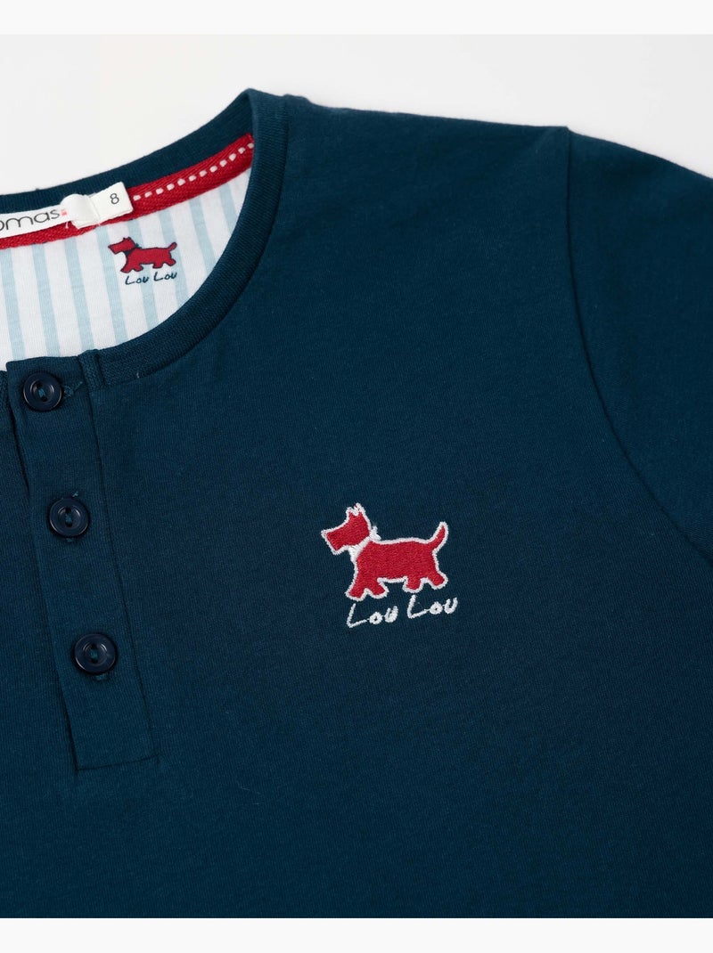 Pyjama à manches courtes à rayures Lou Lou pour garçon ADMAS Bleu marine - Kiabi