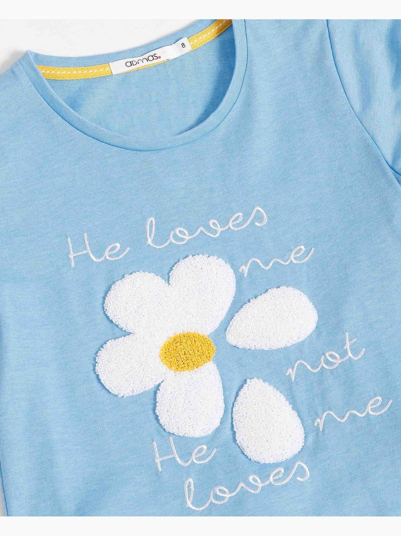 Pyjama à manches courtes ADMAS Be Yourself pour fille Bleu - Kiabi