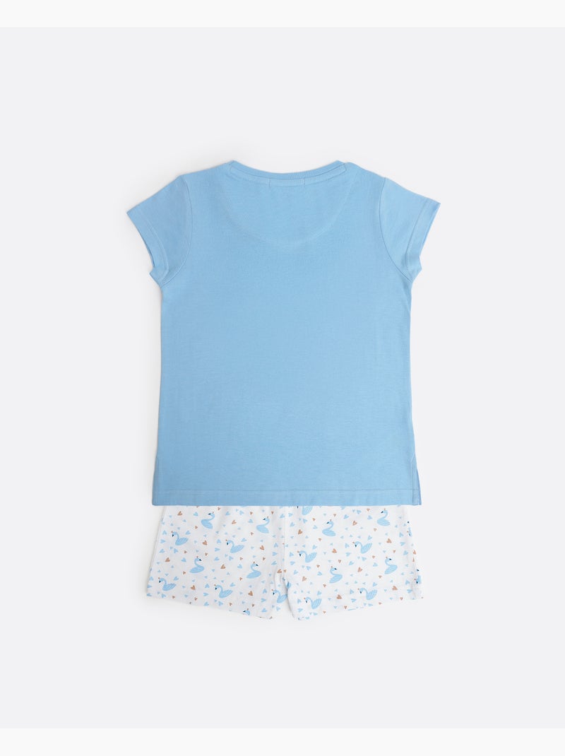 Pyjama à manches courtes ADMAS Dancing With Swans pour filles Bleu - Kiabi