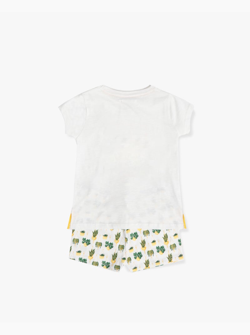 Pyjama à manches courtes ADMAS pour fille Blanc cassé - Kiabi