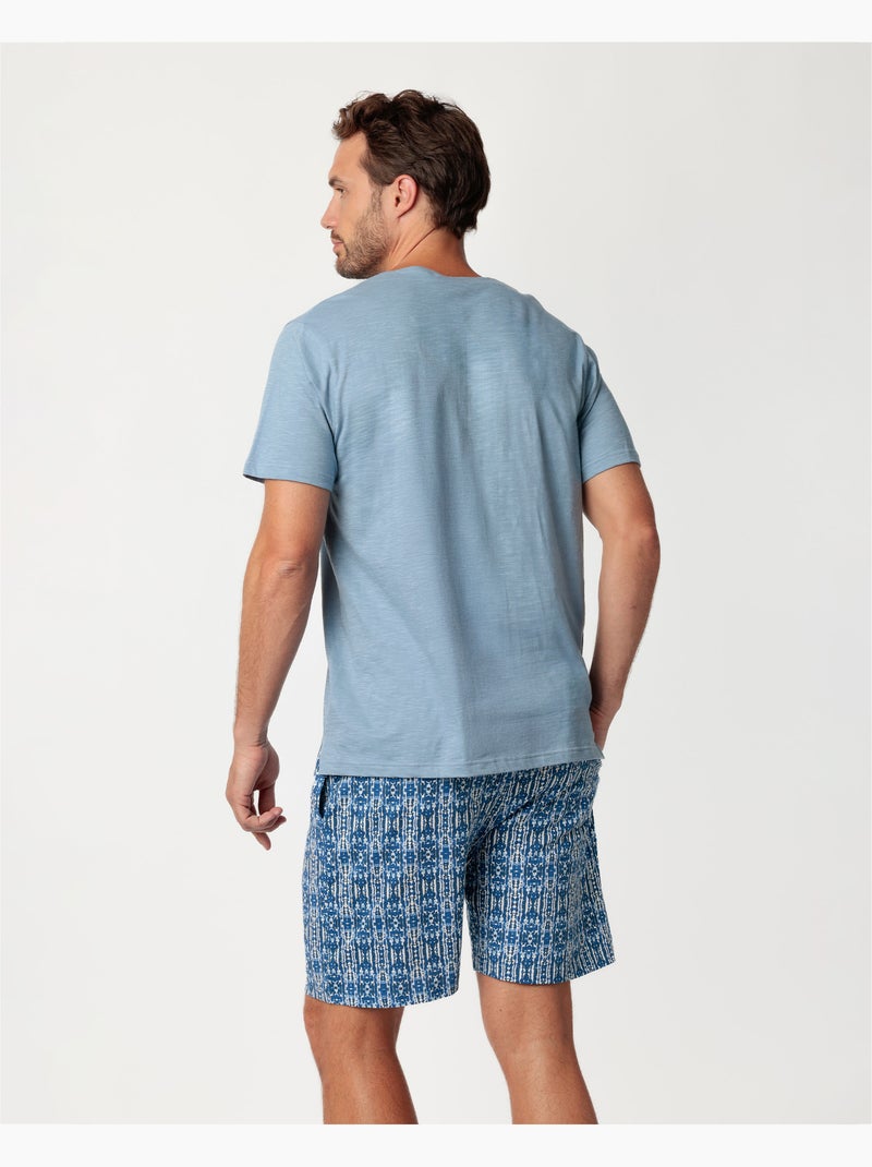 Pyjama à manches courtes ADMAS pour homme, Ibiza Trip Bleu - Kiabi