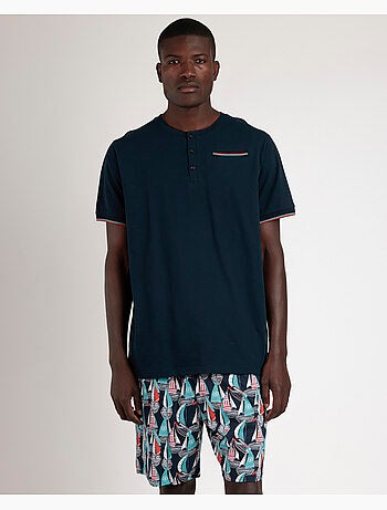 Pyjama à manches courtes ADMAS pour homme, motif course de bateaux