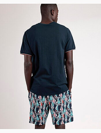 Pyjama à manches courtes ADMAS pour homme, motif course de bateaux