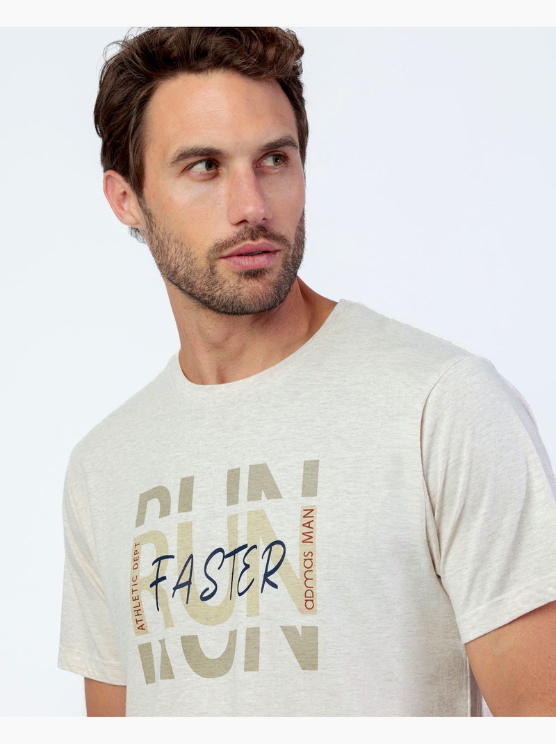 Pyjama à manches courtes ADMAS Run Faster pour homme Beige - Kiabi