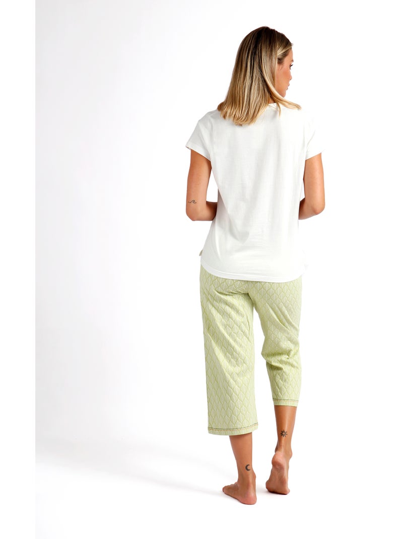 Pyjama à manches courtes ADMAS Vacay Mood pour femme Vert forêt - Kiabi