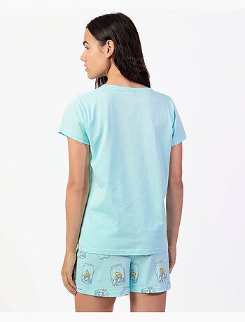Pyjama à manches courtes Alice bleu pour femme Disney