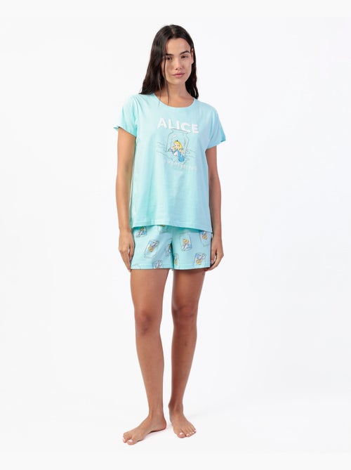 Pyjama à manches courtes Alice bleu pour femme Disney - Kiabi