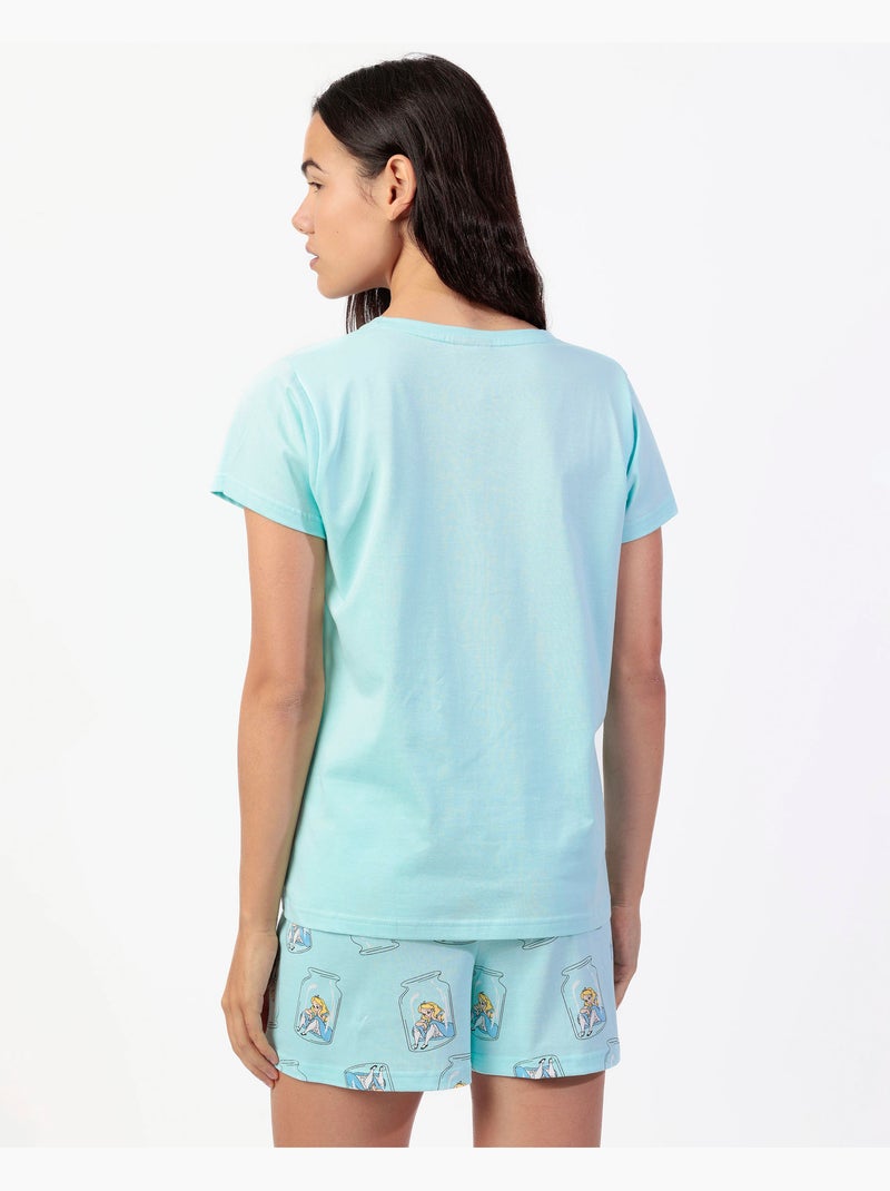 Pyjama à manches courtes Alice bleu pour femme Disney Bleu - Kiabi