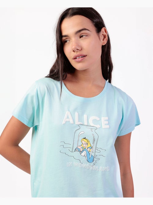 Pyjama à manches courtes Alice bleu pour femme Disney - Kiabi