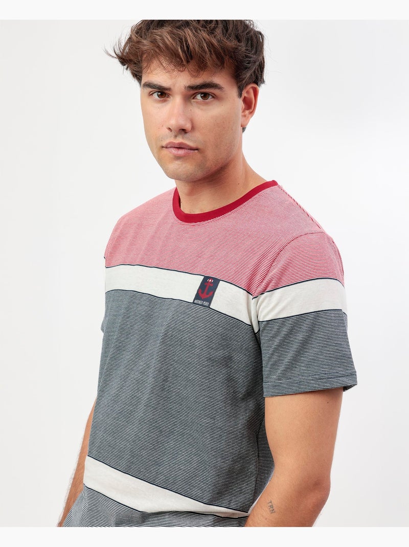 Pyjama à manches courtes Ancre pour homme ANTONIO MIRO Bleu marine - Kiabi