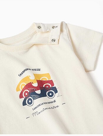 Pyjama à manches courtes avec imprimé voitures de course