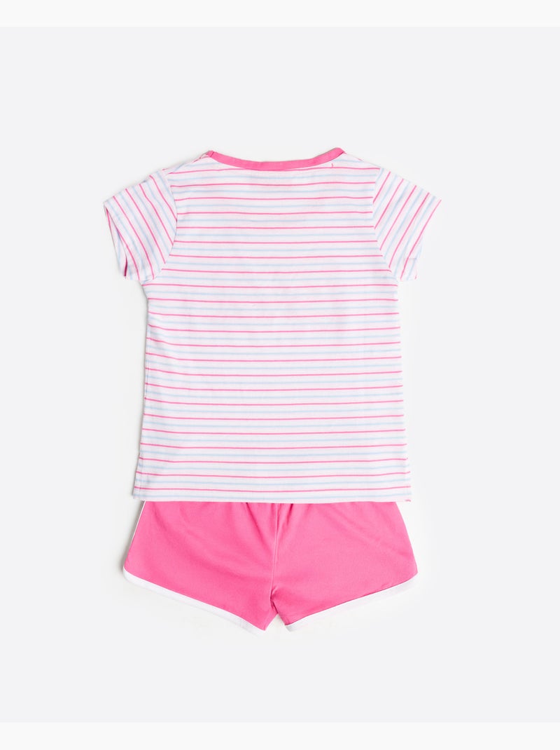 Pyjama à manches courtes BARBIE Surf Girl pour fille Rose - Kiabi