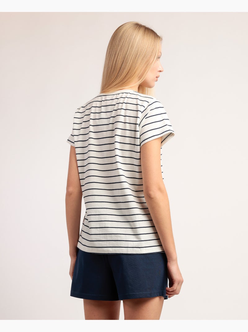 Pyjama à manches courtes bleu marine pour femme PADDINGTON CLASSIC Bleu marine - Kiabi