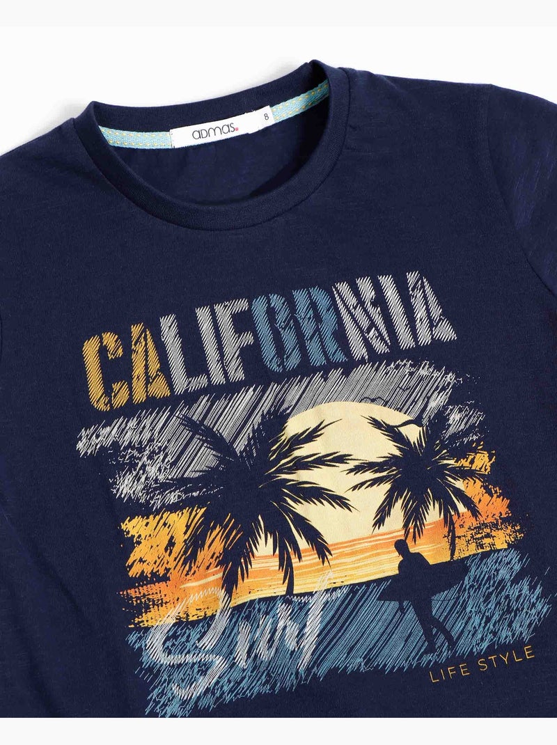 Pyjama à manches courtes California pour garçon ADMAS Bleu marine - Kiabi