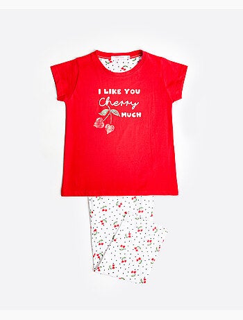 Pyjama à manches courtes cerises pour fille ADMAS