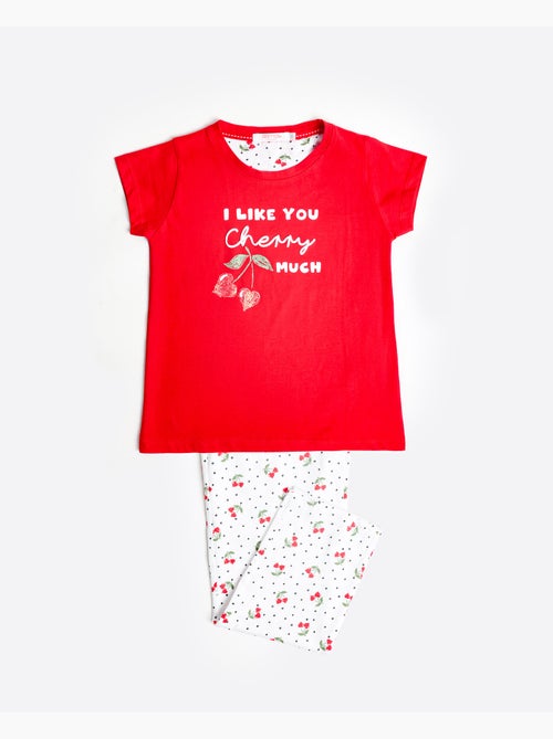 Pyjama à manches courtes cerises pour fille ADMAS - Kiabi