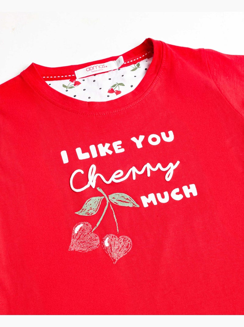 Pyjama à manches courtes cerises pour fille ADMAS Rouge - Kiabi