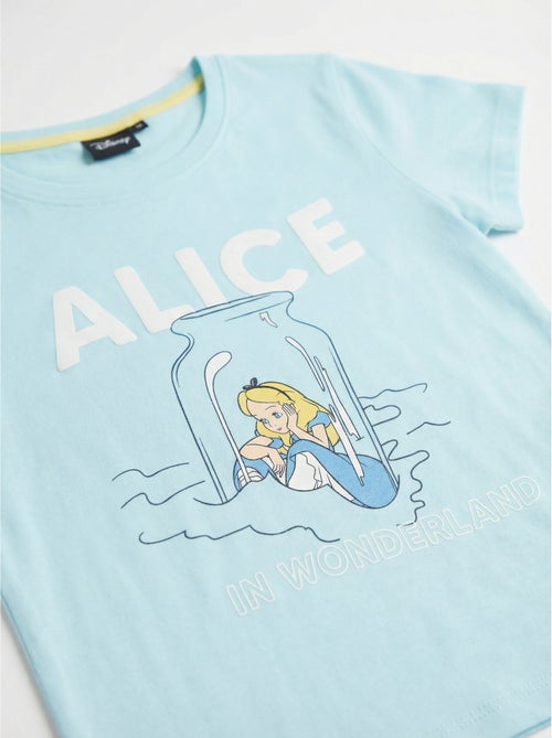 Pyjama à manches courtes Disney Blue Alice pour fille - Kiabi