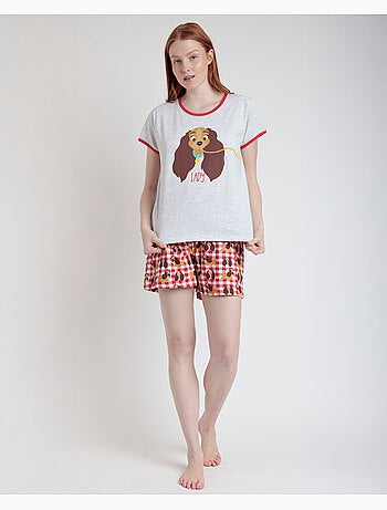 Pyjama à manches courtes Disney La Belle et le Clochard pour femme