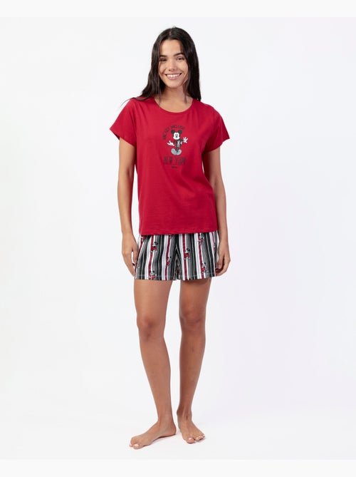 Pyjama à manches courtes Disney Mickey New York pour femme - Kiabi