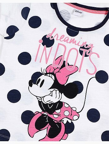 Pyjama à manches courtes Disney Minnie Dots bleu marine pour fille